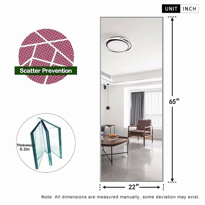 Dovelina Modern Full Length Floor Mirror - Freestanding Vanity Mirror for Bathroom or Living Space