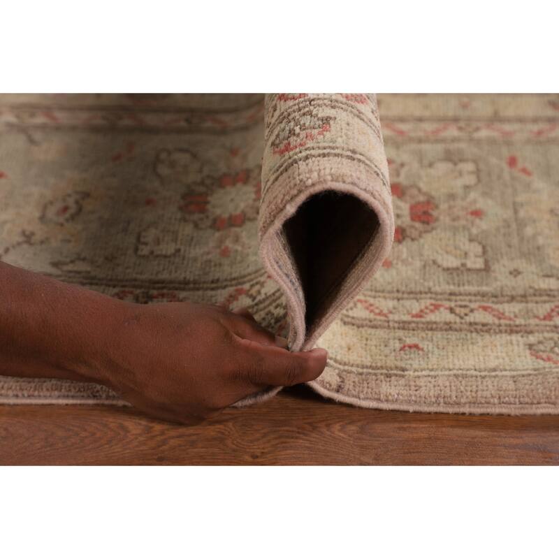 Earth Tone Oushak Oriental Area Rug Hand-Knotted Wool Carpet - 6'9" x 9'10"