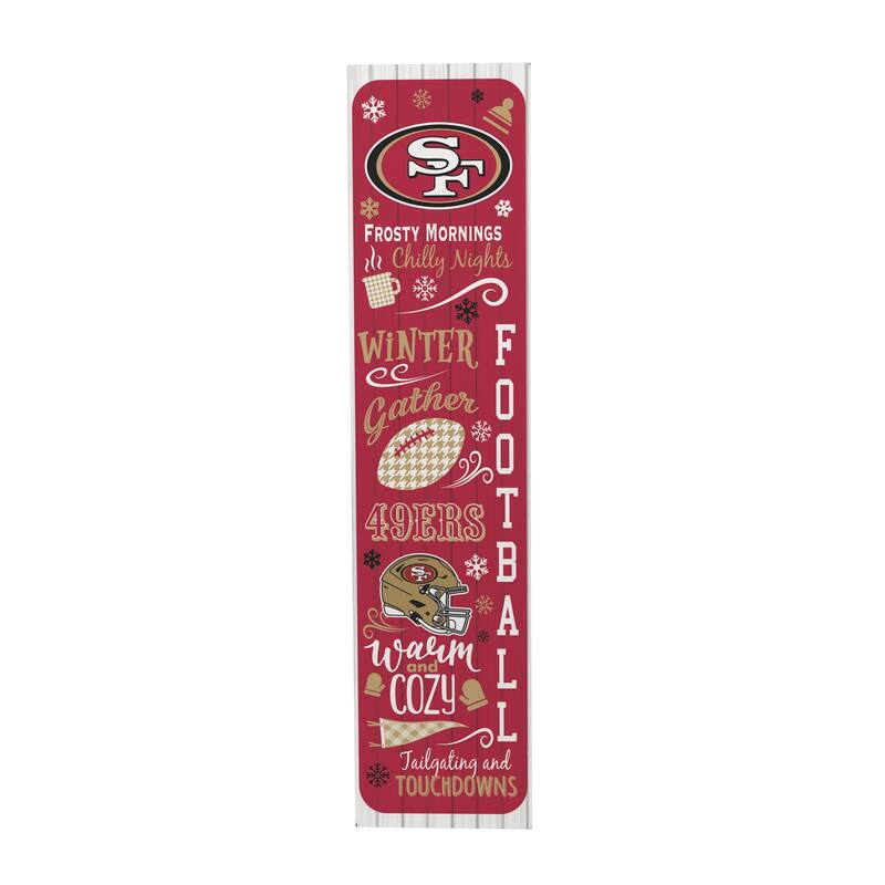 47" Double Sided Seasonal Porch Leaner, San Francisco 49ers - 47" x 11.25"