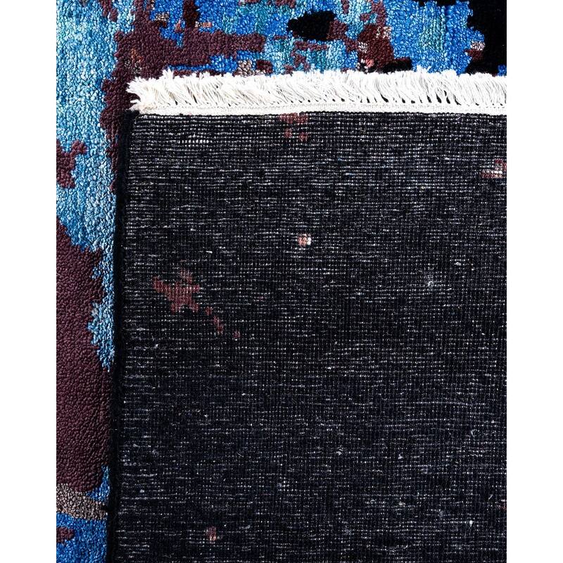 Ikat One-of-a-Kind Hand-Knotted Area Rug, Black - 9' 2" x 12' 3"