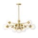 preview thumbnail 7 of 14, Glam 2-Tier Clear Ribbed Glass Bubble Sputnik Chandelier 35.4in