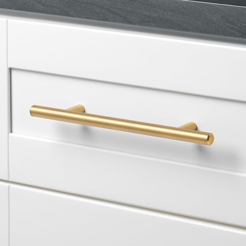 GlideRite 5-inch CC, 8-inch Long Solid Satin Gold Cabinet Bar Pulls (Pack of 10)