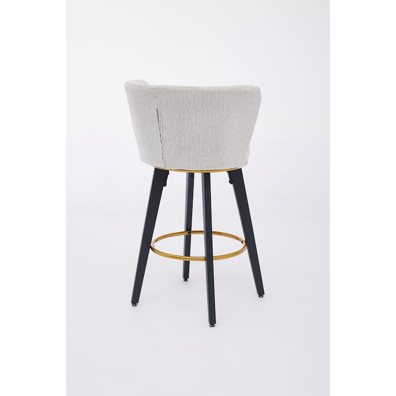 Upholstered Swivel Counter Height Bar Stools Side Chair Set of 2