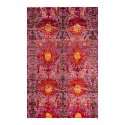 Contemporary Overdyed Wool Hand Knotted Area Rug - 5' 10" x 9' 2"