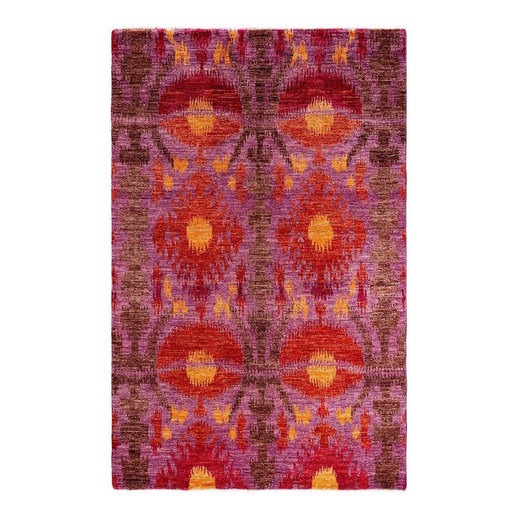 Contemporary Overdyed Wool Hand Knotted Area Rug - 5' 10" x 9' 2"