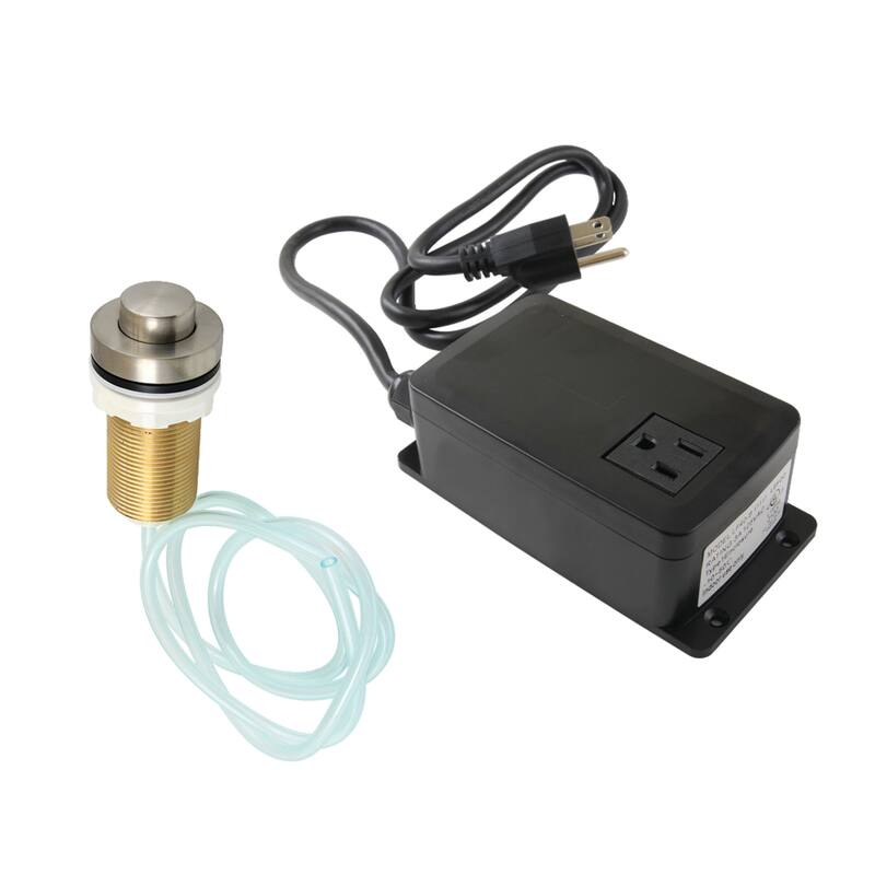 Gourmetier Single Outlet Garbage Disposal Air Switch Kit - Brushed Nickel