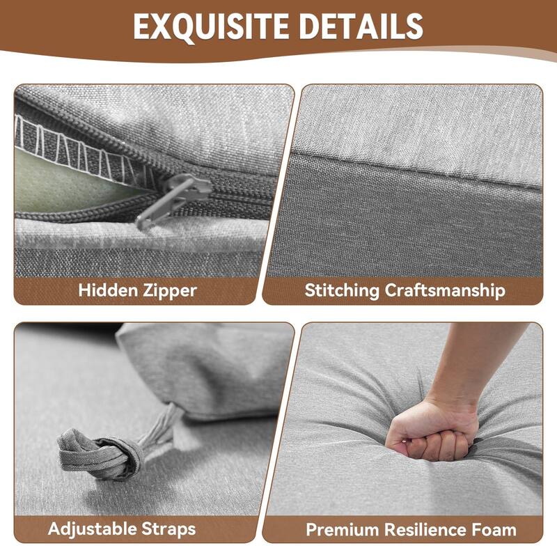 Gymojoy 72x22x3.5 Inch Outdoor Chaise Lounge Cushion, Waterproof Patio & Pool Chair Cushion with Removable Cover