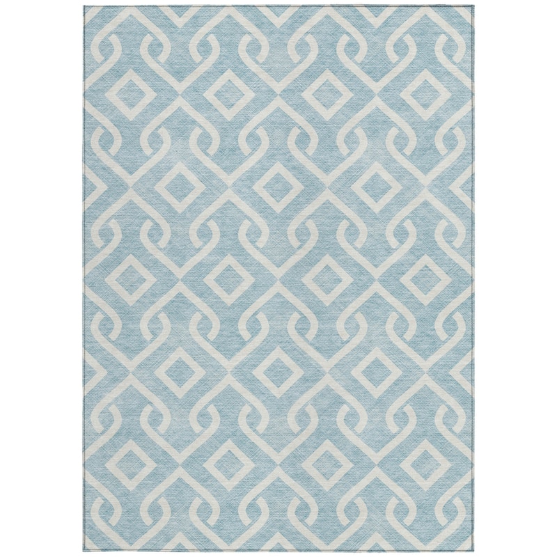 HomeRoots Geometric Transitional Rectangle Outdoor Rug