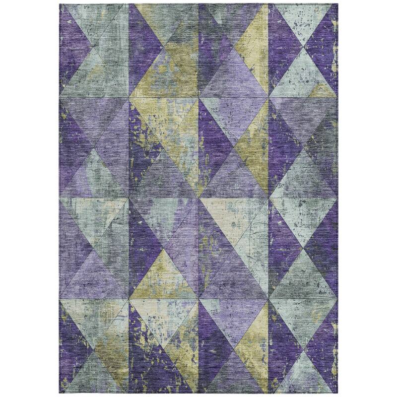 HomeRoots Geometric Transitional Rectangle Outdoor Rug