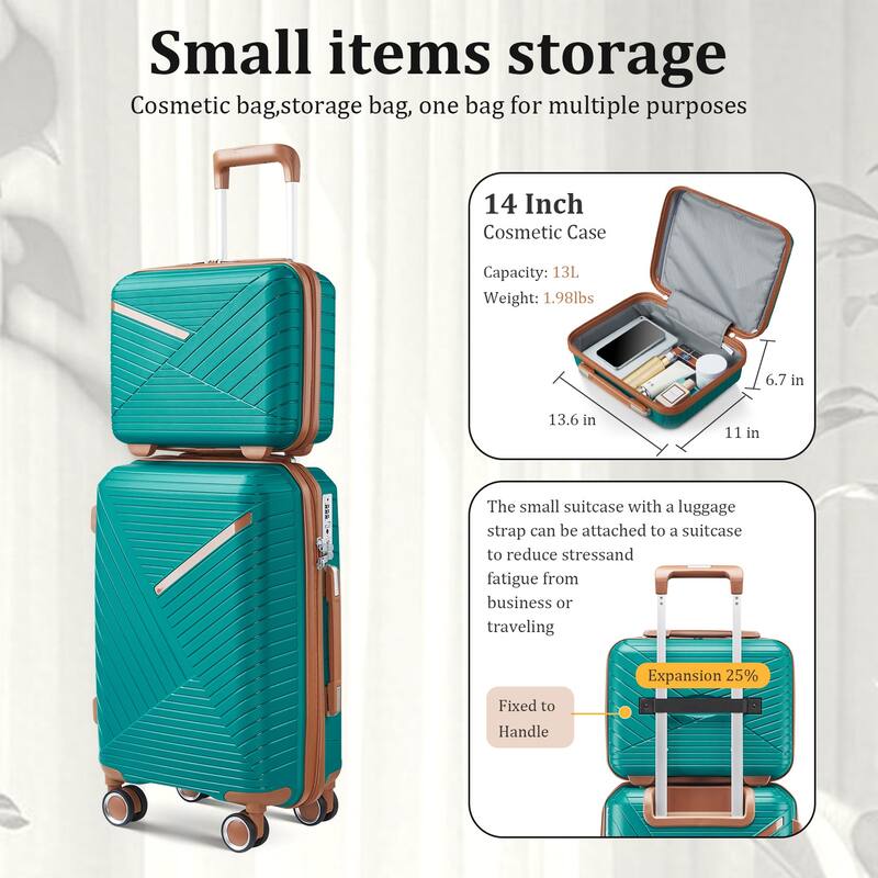 14/20/24/28 4-Piece, Modern Expandable Luggage Sets with 360-Degree Mute Spinner Wheels and TSA Lock, for Boarding Travel