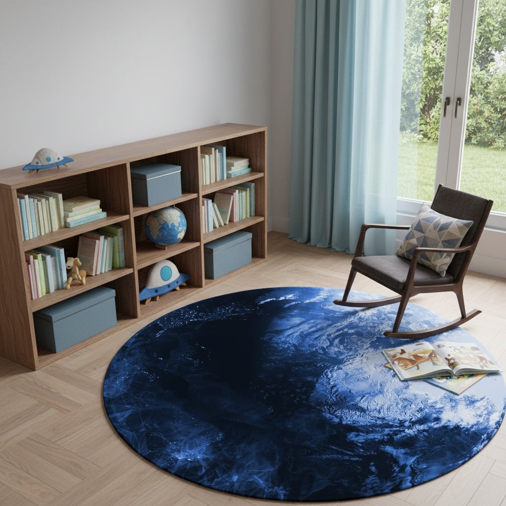 HomeRoots Juvenile/Youth Casual Round Area Rug - 5' Round