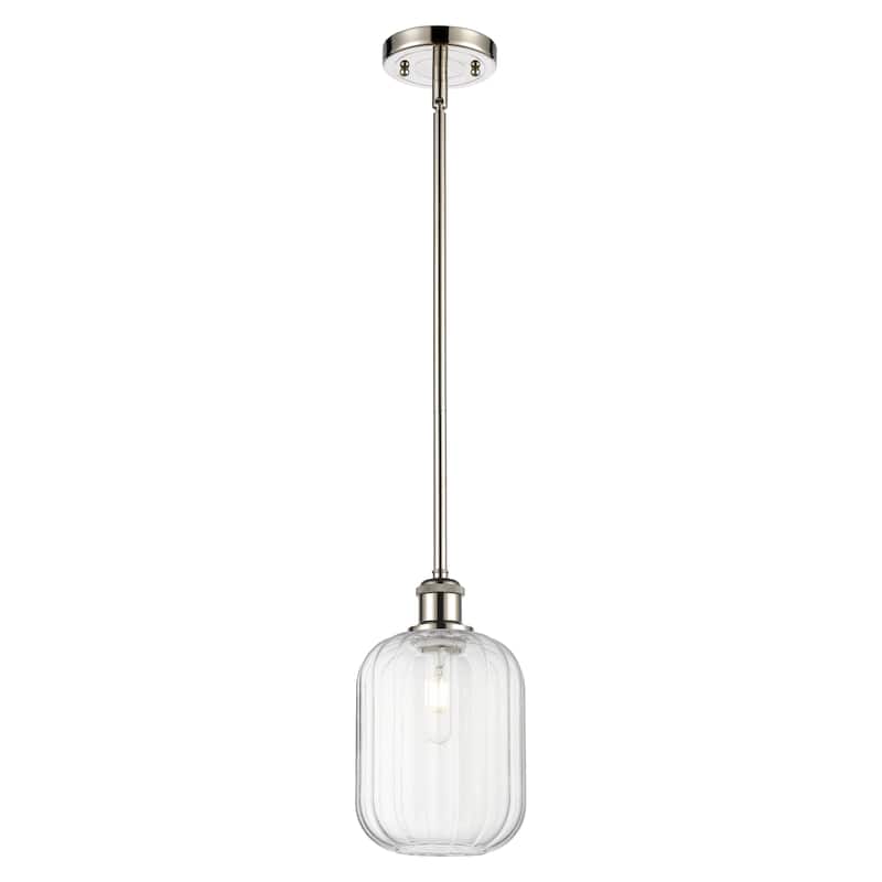 Innovations Lighting Endless Possibilities Ballston - Preston - 1 Light 7" Jar Shade Stem Hung Mini Pendant - Clear/Polished Nickel