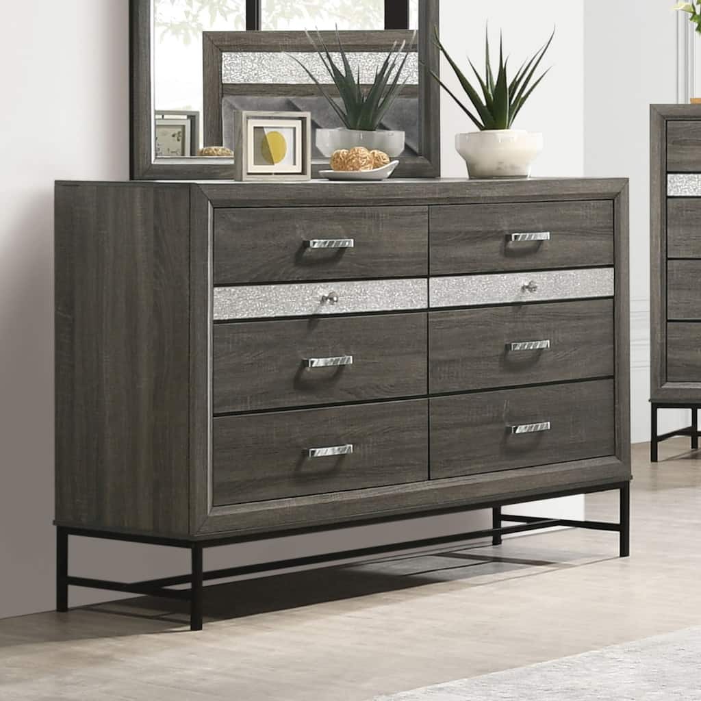 Furniture of America Heinisk Contemporary Grey 8-Drawer Dresser