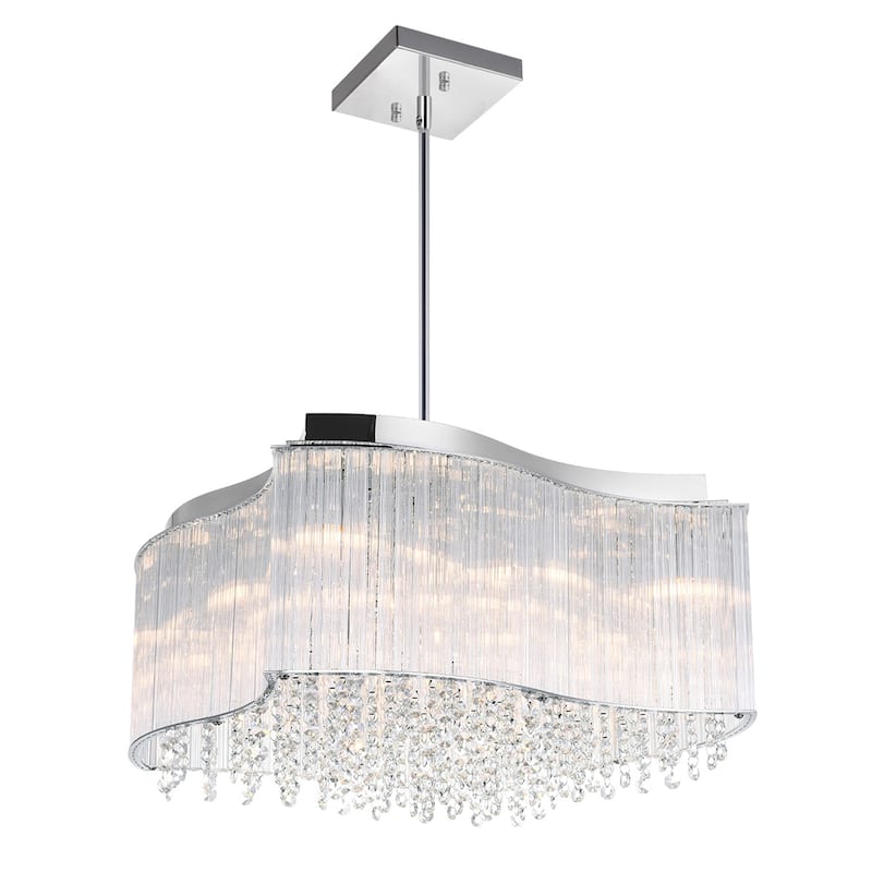 Elsa 10 Light Drum Shade Chandelier With Chrome Finish - Chrome