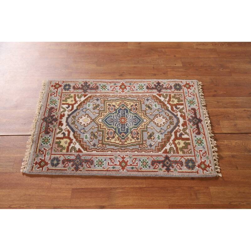 Grey Heriz Serapi Oriental Area Rug Handmade Wool Carpet - 2'0"x 3'0"