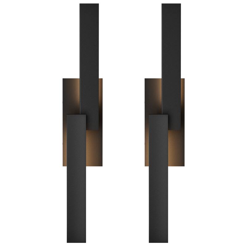 Matte Black Iron Integrated LED Outdoor/Indoor Wall Sconce - 23.6" - 2Pack/31.5"