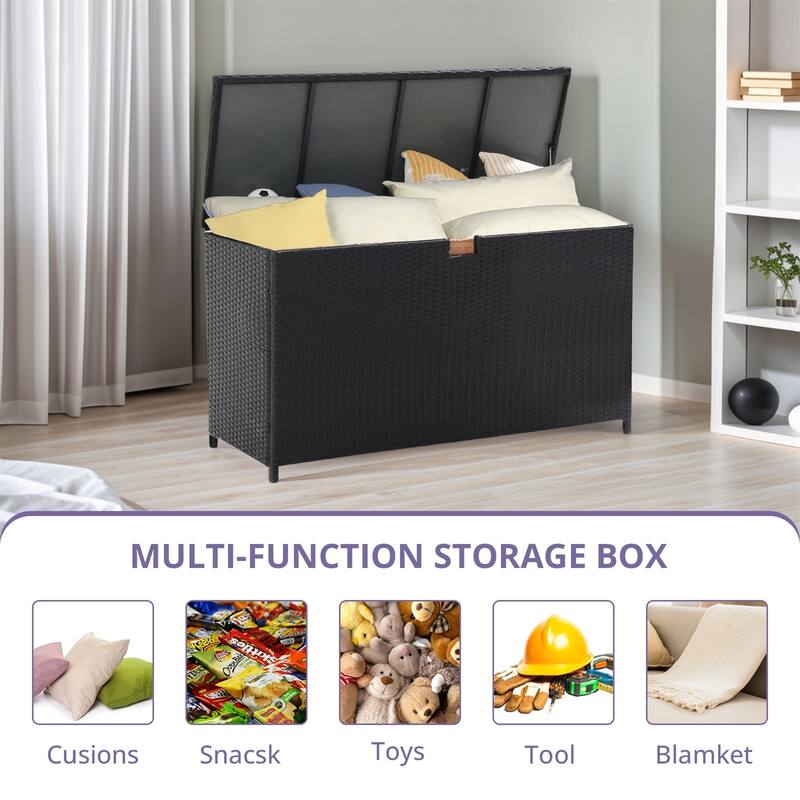 120 Gallon Waterproof Large Resin Deck Box Indoor Outdoor Lockable Storage Container for Patio Furniture, Toys and Garden Tools