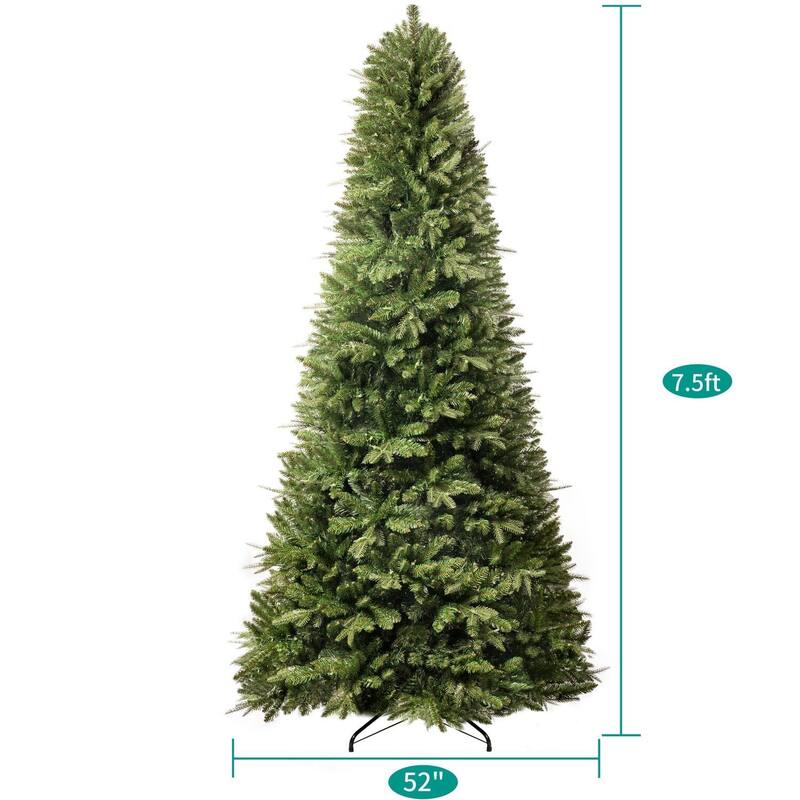Traditional Artificial Christmas Tree with Lights, Prelit Christmas Tree, Pine Fir Christmas Tree with LED Lights