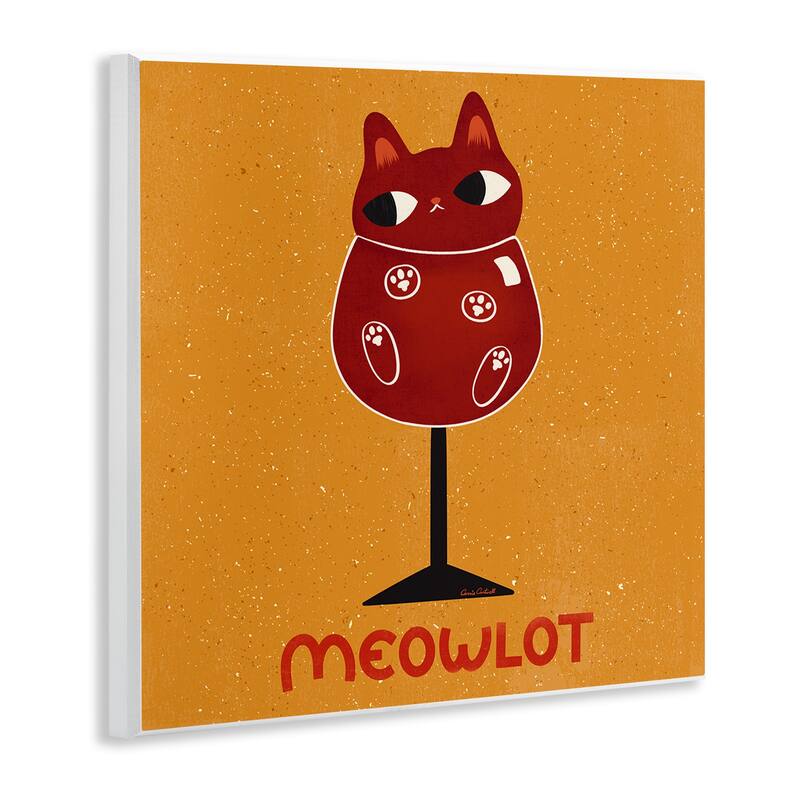Stupell Meowlot Cat Merlot Wall Plaque Art Design By Carrie Cantwell