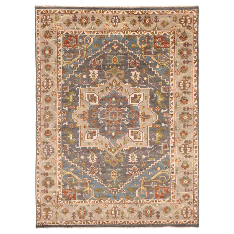 ECARPETGALLERY Hand-knotted Jules Serapi Dark Grey Wool Rug - 9'3 x 12'1