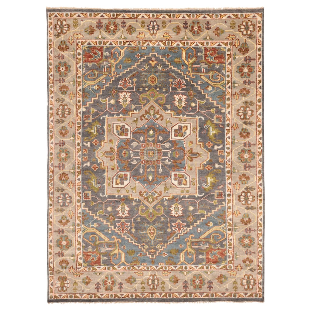 ECARPETGALLERY Hand-knotted Jules Serapi Dark Grey Wool Rug - 9'3 x 12'1