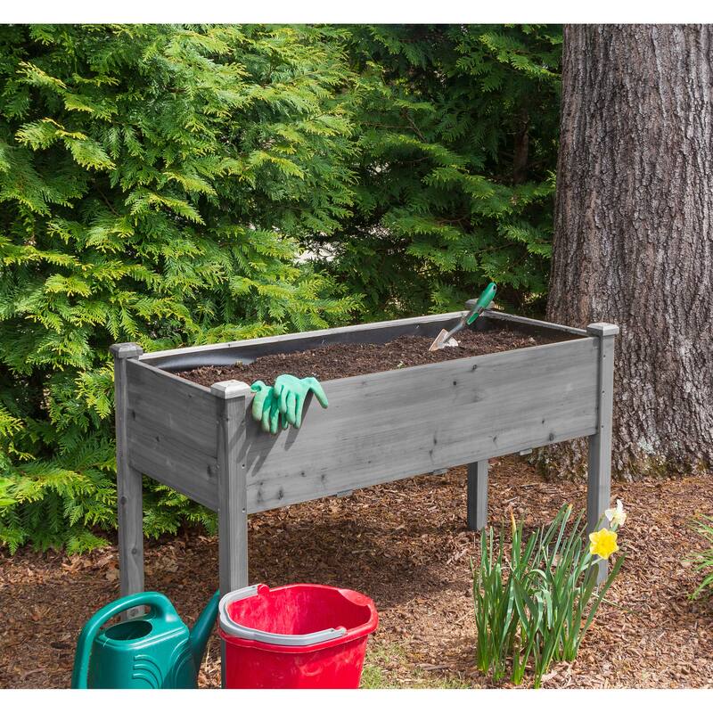 Natural Elevated Planter Box for Outdoor Use with Eco-Friendly Finish