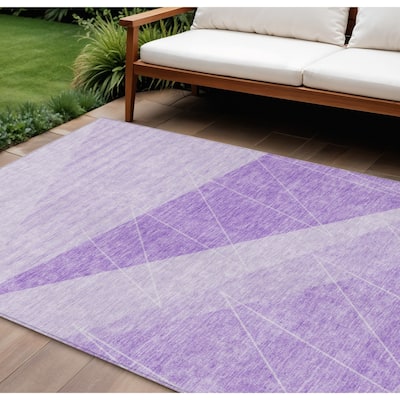 HomeRoots Geometric Transitional Rectangle Outdoor Rug