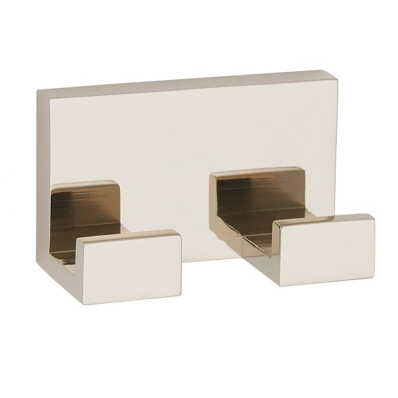 Alno A6484 Linear 3" Wide Solid Metal Modern Double Bathroom Robe - Polished Nickel