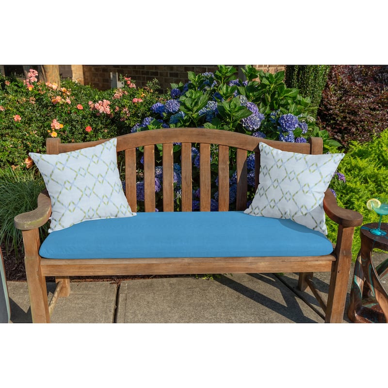 Sunbrella® Solid Fabric 1-Piece Indoor/Outdoor Bench Cushion, 48"W x 18"L, Canvas Navy - 48"W x 18"L