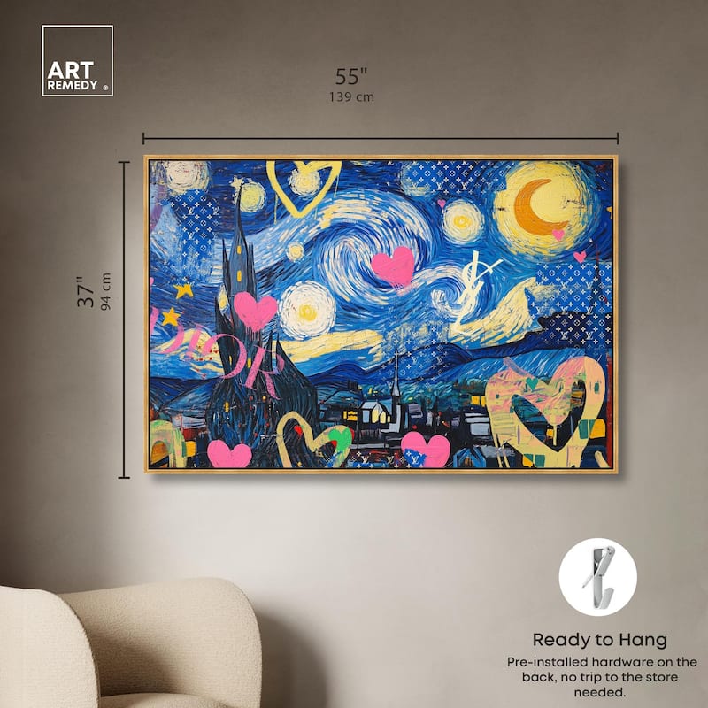 Starry Night Graffiti Canvas by Art Remedy