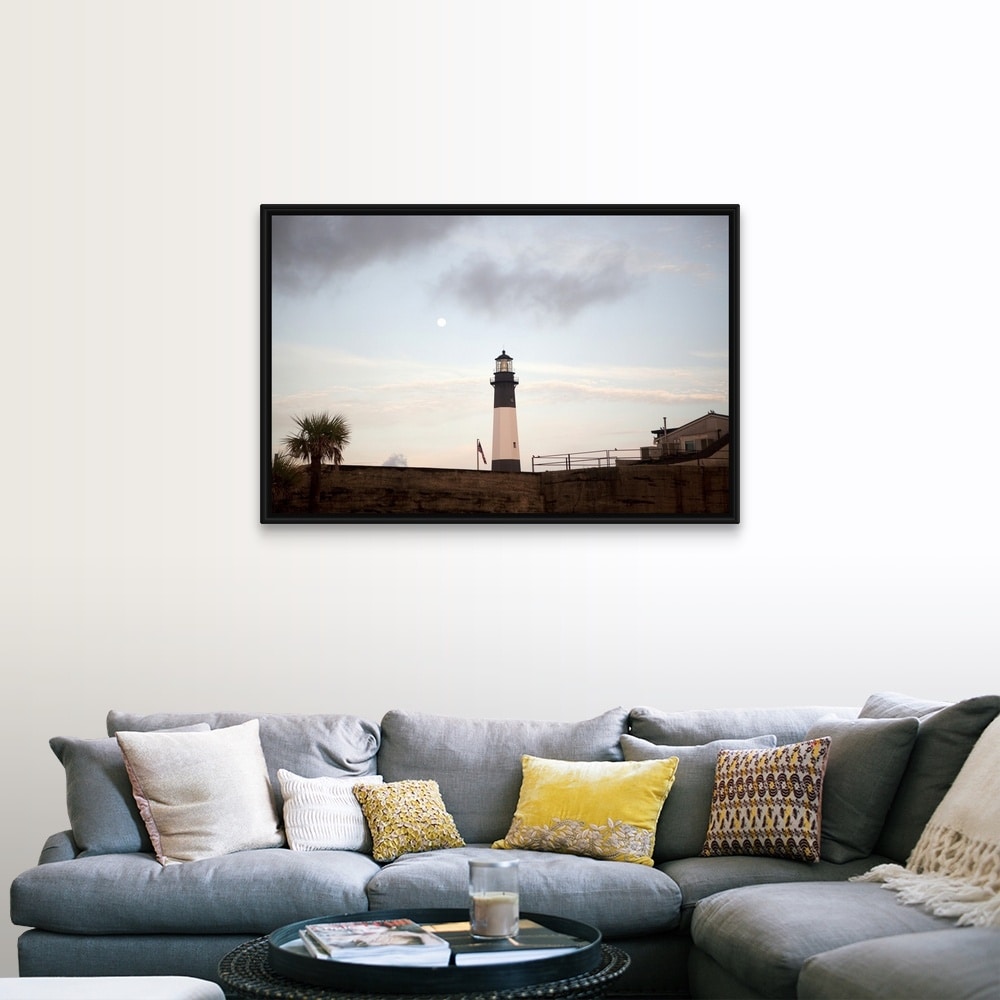 Shop A Full Moon Sets Over Tybee Island Lighthouse Near Savannah
