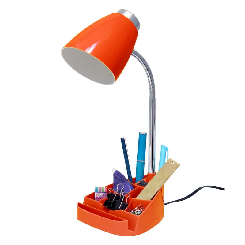 Gooseneck Organizer Desk Lamp with iPad Stand - 18.5" - Orange