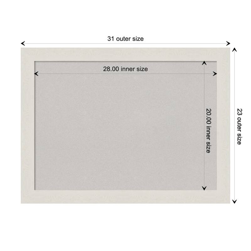 Rustic Plank Narrow Framed Grey Corkboard Bulletin Board - Rustic Plank White Narrow - Board Size 28x20