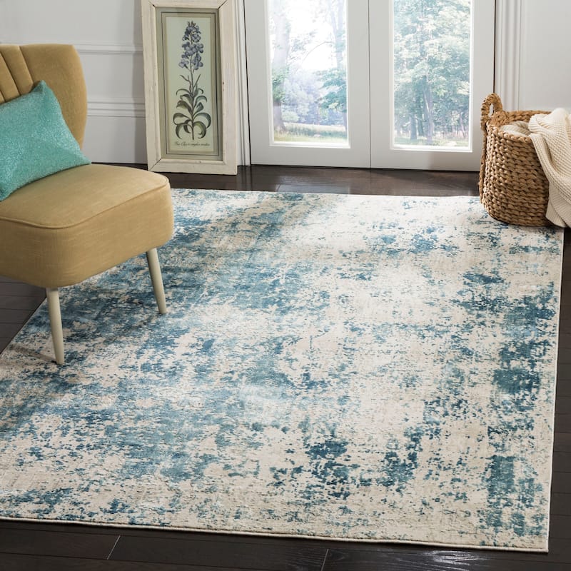 SAFAVIEH Princeton Arra Modern Distressed Rug - 9' x 12' - Blue/Beige
