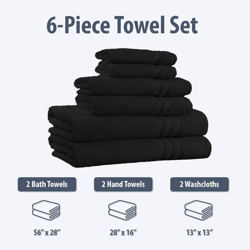 Home Sweet Home 6-Piece 650 GSM Cotton Bath Towel Set