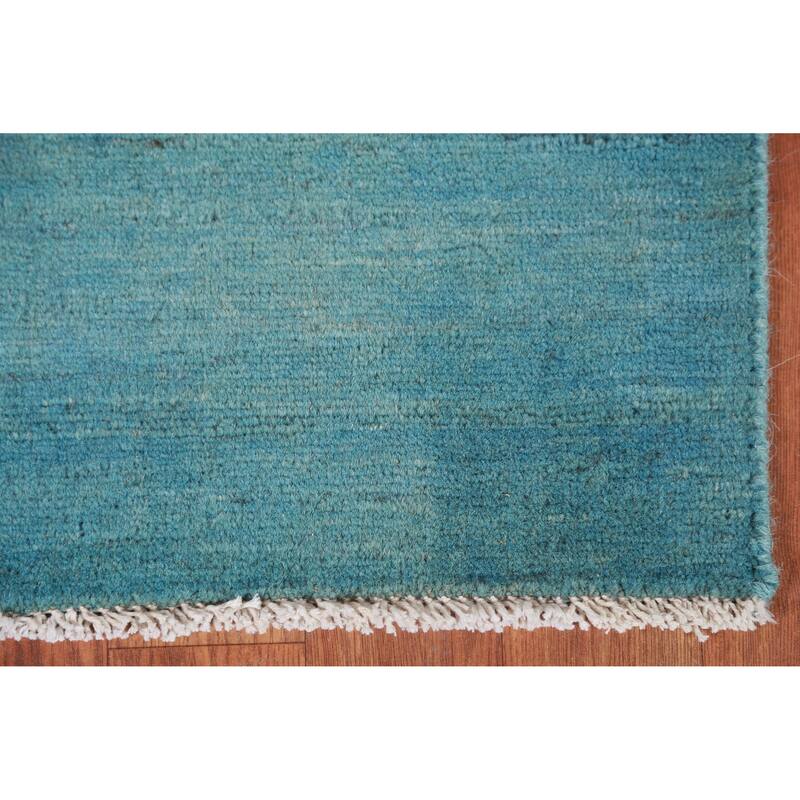 Light Blue Gabbeh Modern Rug Handmade Wool Carpet - 2'9" x 4'1"