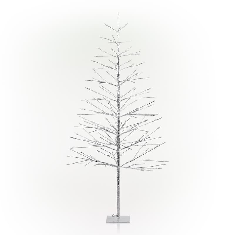 Alpine Corporation 60"H Indoor/Outdoor Artificial Christmas Tree with LED Lights