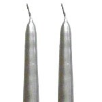 1 Pair Silver Taper Candles 12 Inch .88 in. diameter x 12 in. tall