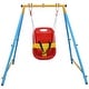 preview thumbnail 1 of 5, Baby Toddler Metal Swing Set with Safety Belt for Backyard Red+Blue - Swing Set/Platform Swing - 0-24 Months