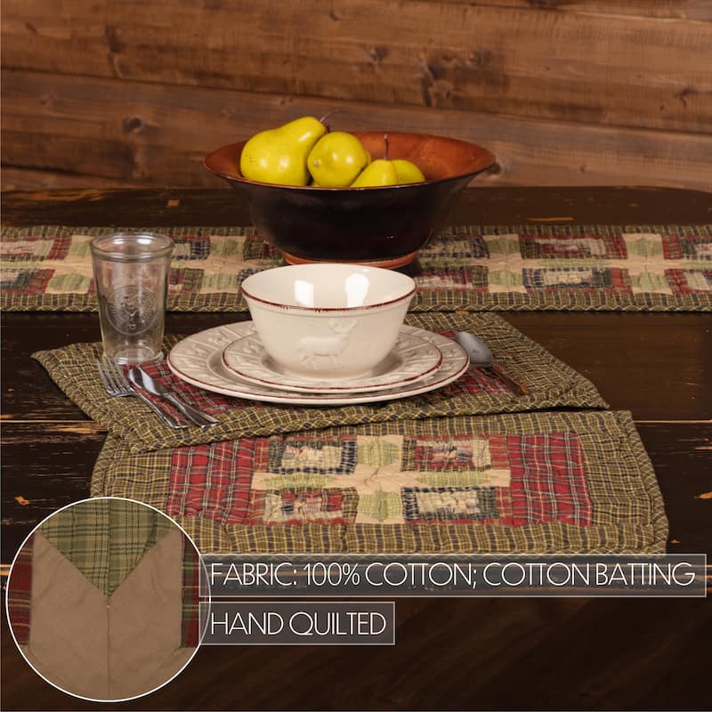 Tea Cabin Placemat Quilted Set of 6 12x18 - Placemat 12x18