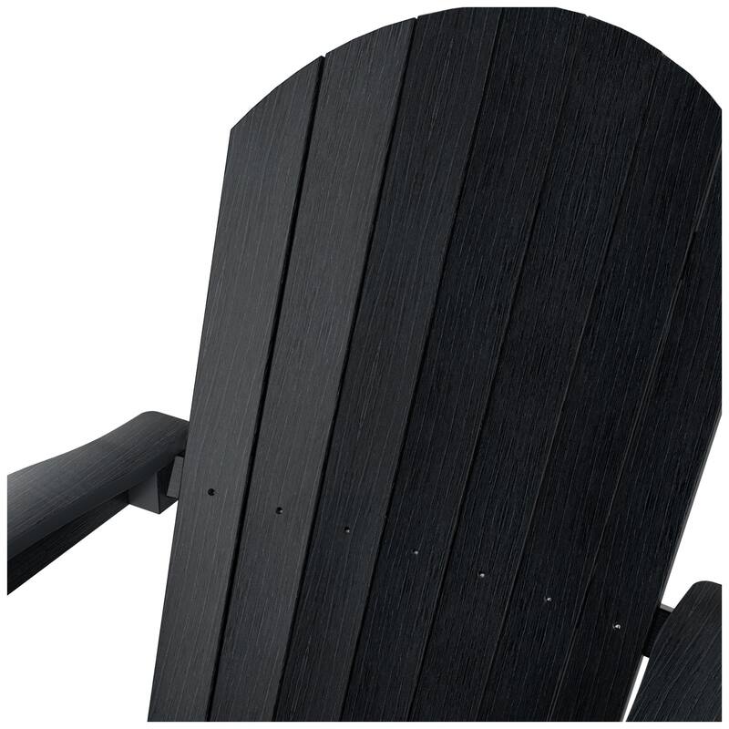 Vineyard HIPS Outdoor Folding Eco-Friendly All Weather Seashell Adirondack Chair with Side Table (2-Piece Set)