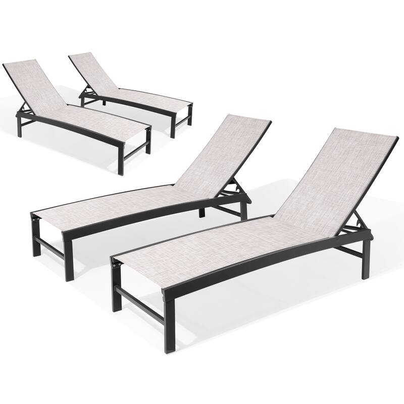 Pellebant Outdoor Patio Adjustable Chaise Lounge Chairs