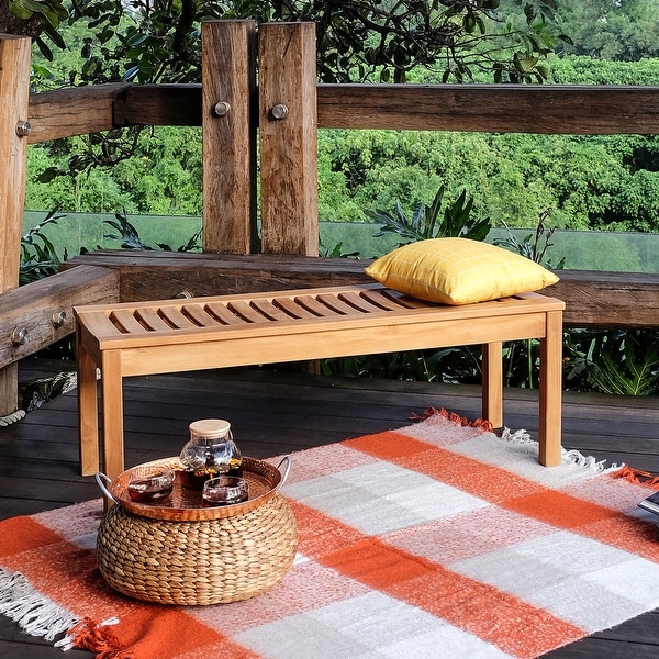 Teak outdoor 2025 bench seat