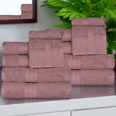 Superior Atlas Cotton Plush Absorbent Heavyweight 12 Piece Towel Set