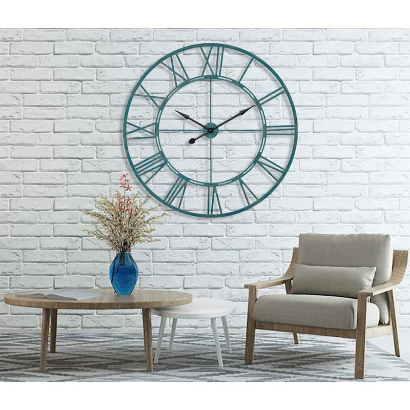 UTOPIA ALLEY Oversized Roman Round Wall Clock - Large Wall Clock, Roman Numeral Wall Clock, Decorative Wall Clock 43.5"D