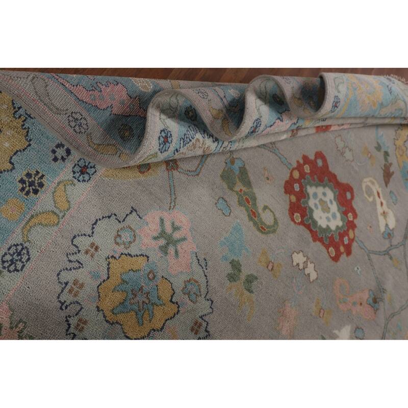 Gray Transitional Oushak Oriental Area Rug Handmade Wool Carpet - 9'0"x 11'11"