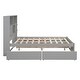preview thumbnail 6 of 30, Full Size Platform Bed with Storage Headboard, Charging Station, 4-Drawers, Solid Pine Wood Bed Frame for Bedroom, Grey