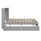 preview thumbnail 6 of 22, Full Size Platform Bed with Storage Headboard, Charging Station and 4-Drawers, Grey