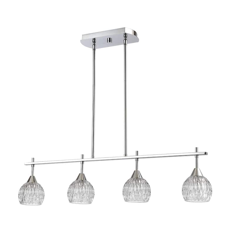 Kersey 34-inch Wide 4-Light Linear Chandelier in Polished Chrome