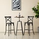 preview thumbnail 6 of 60, Glitzhome Industrial Modern Adjustable Bar Table Rustic Steel 3-Piece Pub Sets